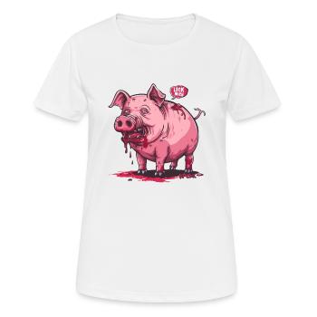 Lick me, wrecked zombie pig - Women's Breathable T-Shirt - white - Front - AI Model Female 172 dark (172cm)