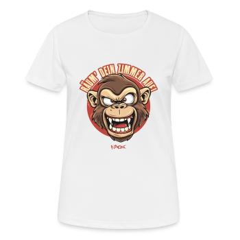 Nettoyez votre chambre ! Un singe comme parent - T-shirt respirant Femme - blanc - Devant - AI Model Female 172 dark (172cm)