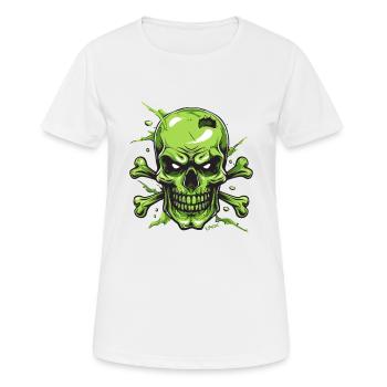 Crâne et os verts, crâne et os croisés - T-shirt respirant Femme - blanc - Devant - AI Model Female 172 dark (172cm)