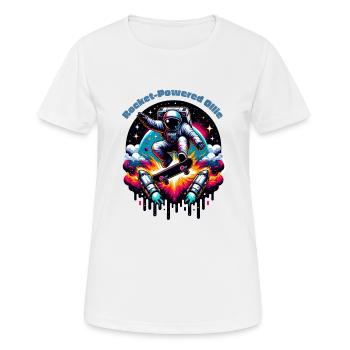 Rocket Powered Ollie - Frauen T-Shirt atmungsaktiv - Weiß - Vorne - AI Model Female 172 dark (172cm)