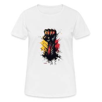 L’Allemagne lève le poing en faveur de la tolérance - T-shirt respirant Femme - blanc - Devant - AI Model Female 172 dark (172cm)