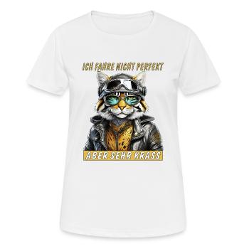 BLOUSON EN CUIR DE CHAT MOTO PERFECT CRASS - T-shirt respirant Femme - blanc - Devant - AI Model Female 172 dark (172cm)
