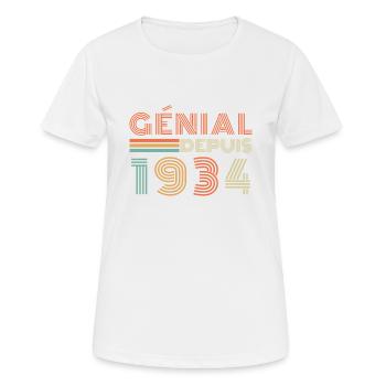 Fantastisch seit 1934 Retro Geburtstagsgeschenk - Frauen T-Shirt atmungsaktiv - Weiß - Vorne - AI Model Female 172 dark (172cm)