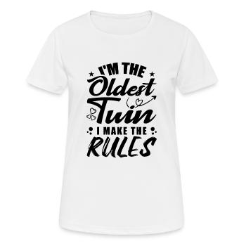 I'm The Oldest Twin Funny Twin Tees - T-shirt respirant Femme - blanc - Devant - AI Model Female 172 dark (172cm)