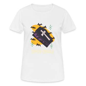 Cercueil de la mort Goth cercueil effrayant Halloween Vampires - T-shirt respirant Femme - blanc - Devant - AI Model Female 172 dark (172cm)