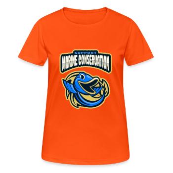Marine Conservation - T-shirt respirant Femme - orange néon - Devant - AI Model Female 172 dark (172cm)