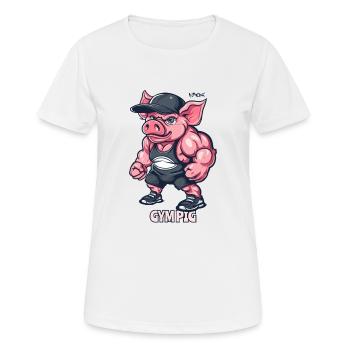 Bodybuilder Muskel Gym Schwein - Frauen T-Shirt atmungsaktiv - Weiß - Vorne - AI Model Female 172 dark (172cm)