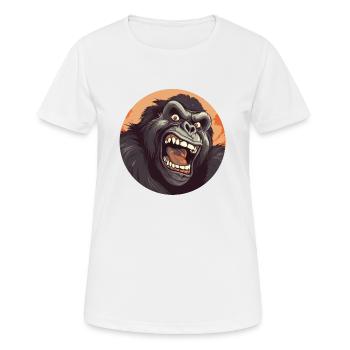 Cooler Gorilla Brüllt Affenmotive Design - Frauen T-Shirt atmungsaktiv - Weiß - Vorne - AI Model Female 172 dark (172cm)