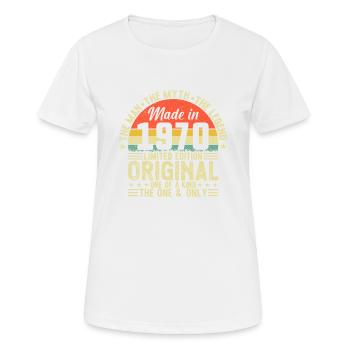 Vintage 1970 Birthday Celebration - Frauen T-Shirt atmungsaktiv - Weiß - Vorne - AI Model Female 172 dark (172cm)