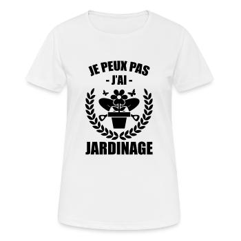 Ich kann nicht, ich habe Gartenarbeit - Frauen T-Shirt atmungsaktiv - Weiß - Vorne - AI Model Female 172 dark (172cm)