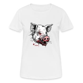 Big Scars: White Zombie Pig - Women's Breathable T-Shirt - white - Front - AI Model Female 172 dark (172cm)