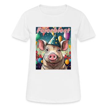 BÊTE DE CÉLÉBRATION DE COCHON - T-shirt respirant Femme - blanc - Devant - AI Model Female 172 dark (172cm)