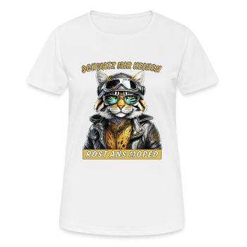 CAT LEATHER JACKET TALK ME NO RUST TO THE M - Women's Breathable T-Shirt - white - Front - AI Model Female 172 dark (172cm)