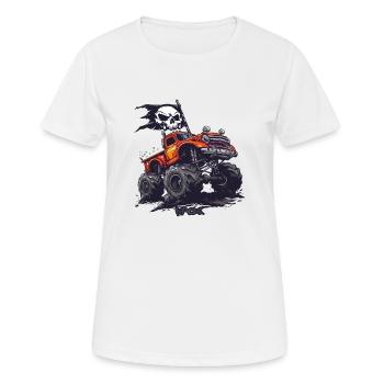 Un monster truck avec un drapeau pirate - T-shirt respirant Femme - blanc - Devant - AI Model Female 172 dark (172cm)