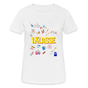 School Enrolment, 1st Grade, Back to School, School Beginners - Women's Breathable T-Shirt - white - Front - AI Model Female 172 dark (172cm)
