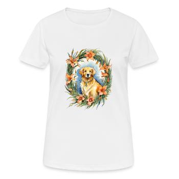 Golden Retriever - Women's Breathable T-Shirt - white - Front - AI Model Female 172 dark (172cm)