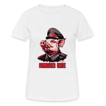 Parodie Communisme Cochon : Association des Camarades - T-shirt respirant Femme - blanc - Devant - AI Model Female 172 dark (172cm)