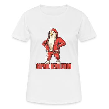 Parodie : Colombe communiste Gopnik Comrades - T-shirt respirant Femme - blanc - Devant - AI Model Female 172 dark (172cm)