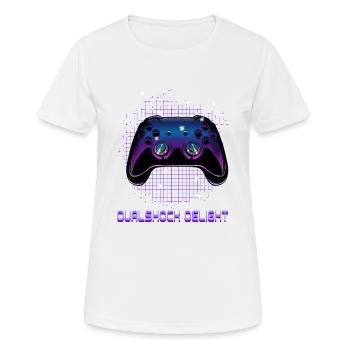 Gamers Video Gaming Geek Console Game Controller - Frauen T-Shirt atmungsaktiv - Weiß - Vorne - AI Model Female 172 dark (172cm)