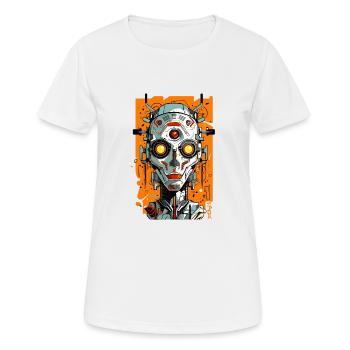 Cyborg Guy : Avenir de la science-fiction - T-shirt respirant Femme - blanc - Devant - AI Model Female 172 dark (172cm)