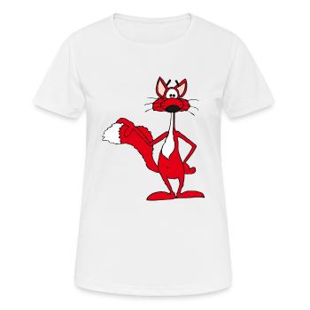 Renard roux souriant joyeusement - T-shirt respirant Femme - blanc - Devant - AI Model Female 172 dark (172cm)