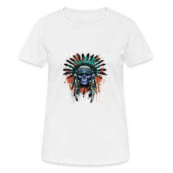 Apache Skull Indian Colorful - Women's Breathable T-Shirt - white - Front - AI Model Female 172 dark (172cm)