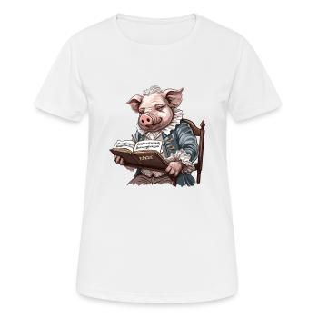 Ludwig van Pighoven : Musique classique de porcs - T-shirt respirant Femme - blanc - Devant - AI Model Female 172 dark (172cm)