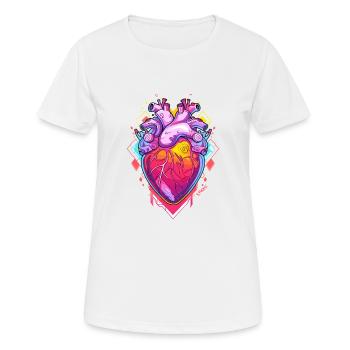 Bonbon Farben Glas Herz - Frauen T-Shirt atmungsaktiv - Weiß - Vorne - AI Model Female 172 dark (172cm)