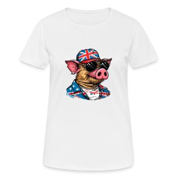 Cochon cool drôle de touriste britannique britannique - T-shirt respirant Femme - blanc - Devant - AI Model Female 172 dark (172cm)