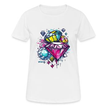 Skizze aus Diamanten, Rubinen und Juwelen - Frauen T-Shirt atmungsaktiv - Weiß - Vorne - AI Model Female 172 dark (172cm)