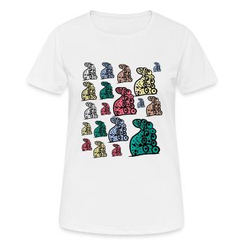 Meeresfan - Oktopus bunt - Tentakel - Packung - Frauen T-Shirt atmungsaktiv - Weiß - Vorne - AI Model Female 172 dark (172cm)