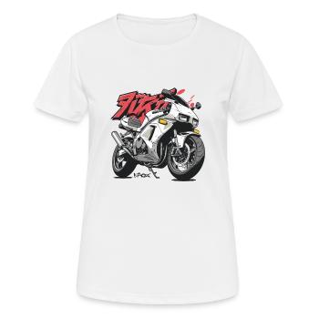 Super Cool Anime Japonais Racing Moto - T-shirt respirant Femme - blanc - Devant - AI Model Female 172 dark (172cm)