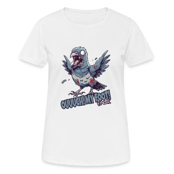 Aua, mein Fuß, Zombie-Taube - Frauen T-Shirt atmungsaktiv - Weiß - Vorne - AI Model Female 172 dark (172cm)