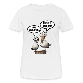 Be Seagull feel free - Women's Breathable T-Shirt - white - Front - AI Model Female 172 dark (172cm)