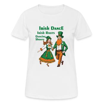 IRISH DANCE IRISH ROOTS DANCING SHOOTS - Women's Breathable T-Shirt - white - Front - AI Model Female 172 dark (172cm)