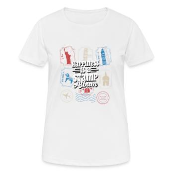 A Stamp Album's Joy: Collector's Pride - Frauen T-Shirt atmungsaktiv - Weiß - Vorne - AI Model Female 172 dark (172cm)