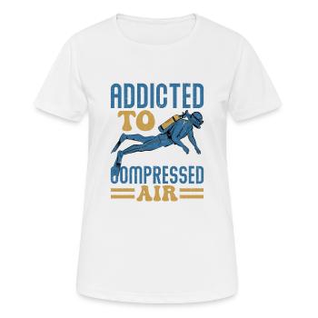 Accro à la plongée sous-marine à l’air comprimé - T-shirt respirant Femme - blanc - Devant - AI Model Female 172 dark (172cm)