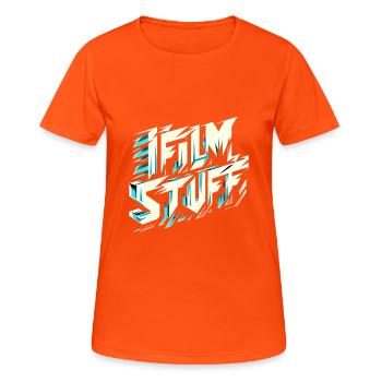 I Film Stuff 14 - Frauen T-Shirt atmungsaktiv - Neonorange - Vorne - AI Model Female 172 dark (172cm)
