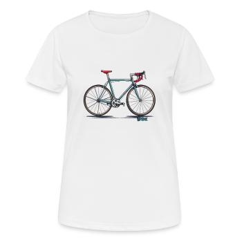 Coole Klassiker: Stahl Bike, Fixie, Rennrad - Frauen T-Shirt atmungsaktiv - Weiß - Vorne - AI Model Female 172 dark (172cm)