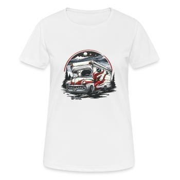 Satan Teuflischer Dämon im Wohnmobil Camping - Frauen T-Shirt atmungsaktiv - Weiß - Vorne - AI Model Female 172 dark (172cm)