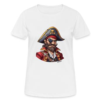 Attrayant Moyen Âge Cartoon Pirate - T-shirt respirant Femme - blanc - Devant - AI Model Female 172 dark (172cm)