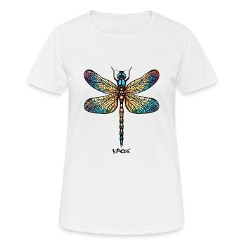 Eine farbenfrohe Libelle - Frauen T-Shirt atmungsaktiv - Weiß - Vorne - AI Model Female 172 dark (172cm)