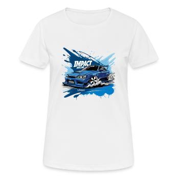 Japan D Initial Impact Blue JDM Street Racer Car - Women's Breathable T-Shirt - white - Front - AI Model Female 172 dark (172cm)