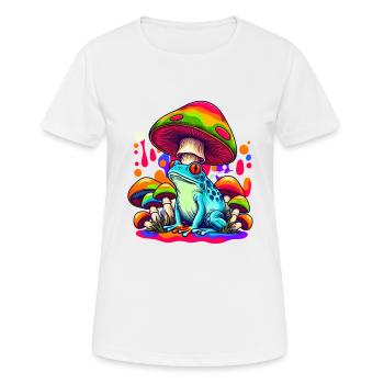 Festival Psytrance Psychedelic Pilz Frosch - Frauen T-Shirt atmungsaktiv - Weiß - Vorne - AI Model Female 172 dark (172cm)