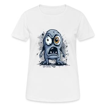 A gloomy, angry, funny gray monster - Women's Breathable T-Shirt - white - Front - AI Model Female 172 dark (172cm)