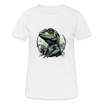 Lézard dragon d’eau, un dragon d’eau - T-shirt respirant Femme - blanc - Devant - AI Model Female 172 dark (172cm)
