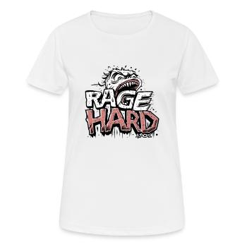 Wut, wütendes Gesicht, intensiver Ausdruck - Frauen T-Shirt atmungsaktiv - Weiß - Vorne - AI Model Female 172 dark (172cm)