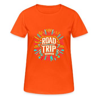 Road Trip Guerrier 8 - T-shirt respirant Femme - orange néon - Devant - AI Model Female 172 dark (172cm)
