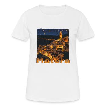 Matera, Italie, Coucher De Soleil, Nuit, Ciel Étoilé - T-shirt respirant Femme - blanc - Devant - AI Model Female 172 dark (172cm)