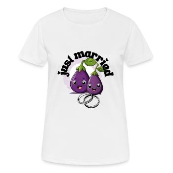 Hochzeitsauberginen - Frauen T-Shirt atmungsaktiv - Weiß - Vorne - AI Model Female 172 dark (172cm)